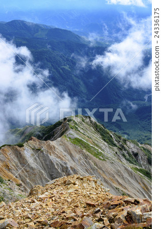 Walking along the longitudinal ridge line from Hakuba-dake [Hakuba Miyama] 24336175