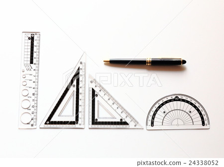Stationery ruler and ballpoint pen 24338052