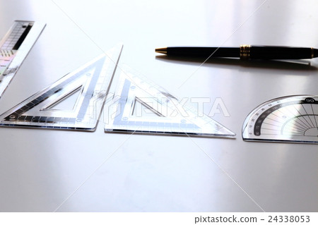 Stationery ruler and ballpoint pen 24338053