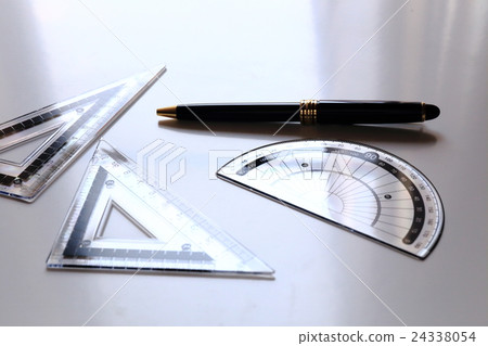 Stationery ruler and ballpoint pen Stationery ruler and ballpoint pen 24338054