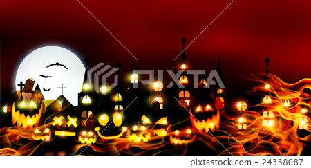Halloween pumpkin haunted background 24338087