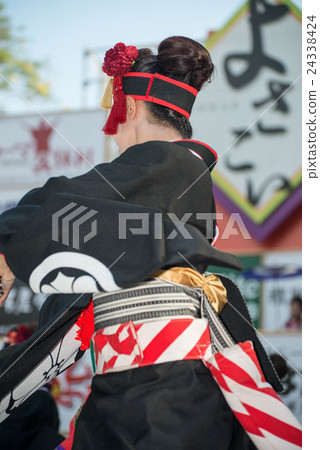 土佐的夏天Yosakoi節日是有趣的Yosakoi 2016深夜節日全國大會高知城堡場地 24338424