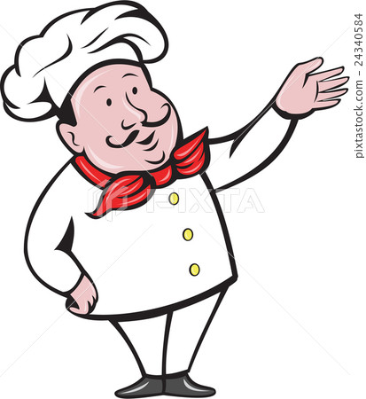 French Chef Welcome Greeting Cartoon French Chef Welcome Greeting Cartoon 24340584