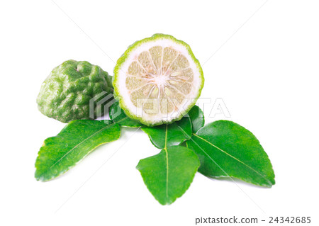 Kaffir lime on white background Kaffir lime on white background 24342685