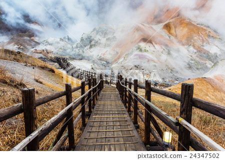 Jigokudani hell valley at dusk 24347502