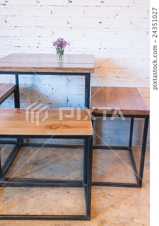 Empty cafe tables and chairs Empty cafe tables and chairs 24351027