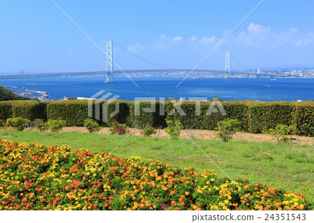 Akashi Kaikyo Bridge in fine weather Akashi Kaikyo Bridge in fine weather 24351543