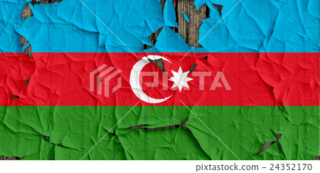 Cracked open wall of Azerbaijan flag closeup... - Stock Illustration ...