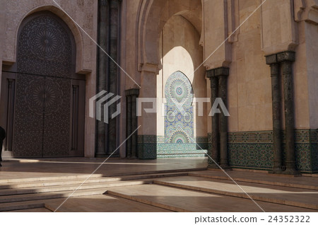 Casablanca Hassan II mosque beautiful tile wall 24352322