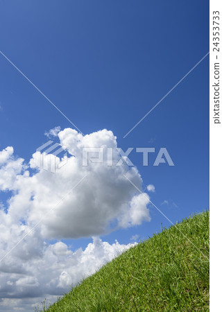 夏天的天空和草坪 24353733