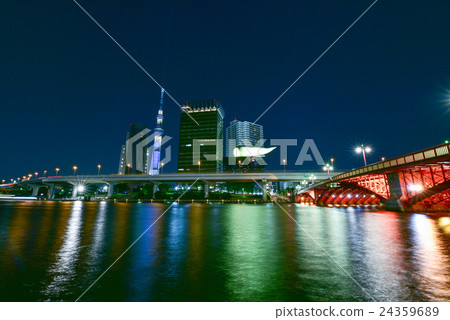 Night view of the Sumidagawa river Night view of the Sumidagawa river 24359689
