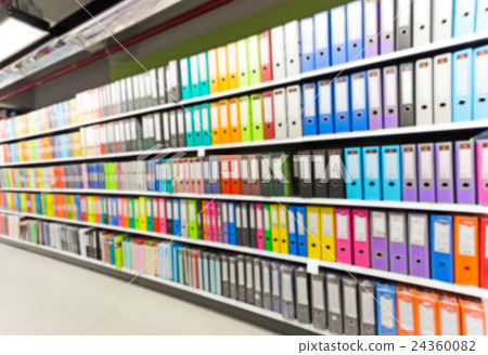 blurred binders in Office Supply Store 24360082
