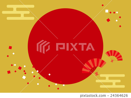 新年賀卡橫向折扇新年的傳單日出 新年賀卡橫向折扇新年的傳單日出 24364626