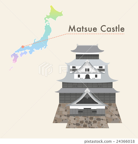Japan Famous Castle Vector - Matsue Castle Japan Famous Castle Vector - Matsue Castle 24366018