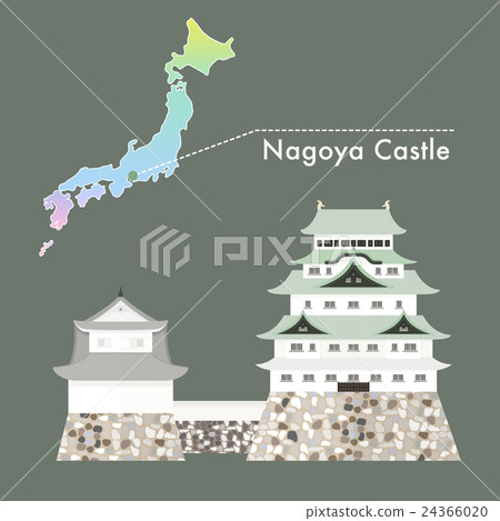 Japan Famous Castle Vector - Nagoya Castle Japan Famous Castle Vector - Nagoya Castle 24366020