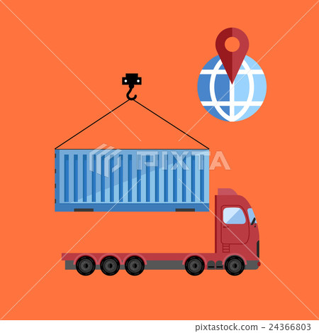 Container truck icon 24366803