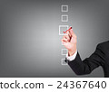 Businessman checking mark checklist marker on gray 24367640