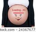 Pregnant woman with loading concept painted on her 24367677