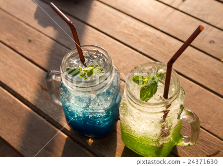 Juice soda in evening. Juice soda in evening. 24371630