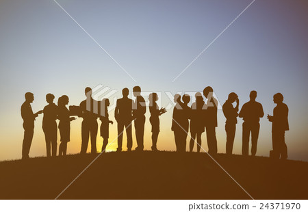 Back Lit Business People Planning Meeting Conference Concept 24371970
