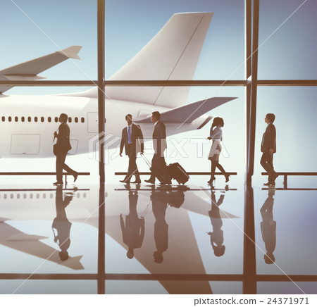 Business People Traveling Airplane AIrport Terminal Concept 24371971