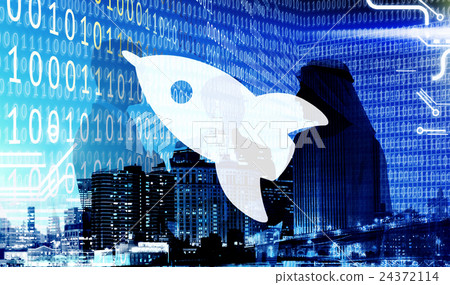 Spaceship Launch Binary Code Business Concept Spaceship Launch Binary Code Business Concept 24372114