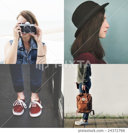 Woman Lifestyle Vacation Fashionable Concept Woman Lifestyle Vacation Fashionable Concept 24372766