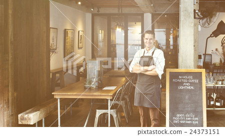 Coffee Shop Cafe Owner Service Concept Coffee Shop Cafe Owner Service Concept 24373151