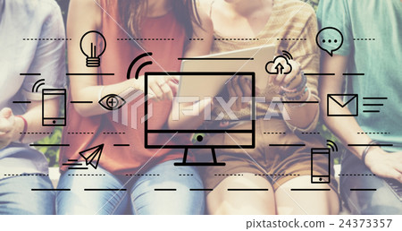 Computer Communication Connection Technology Information Concept 24373357