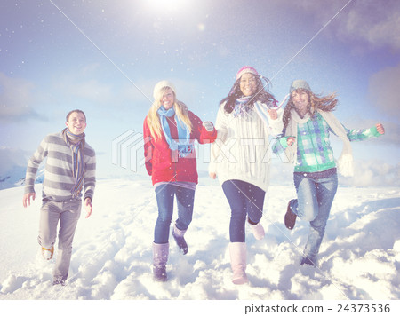 Friends Enjoyment Winter Holiday Christmas Concept 24373536