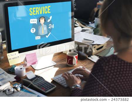 Service Support Helping Hands Service Industry Concept 24373882