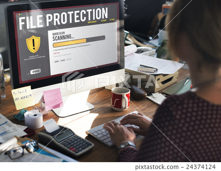 Data File Protection Firewall Malware Removal Concept 24374124