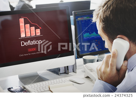 Deflation Bounce Currency Economy Financial Concept 24374325
