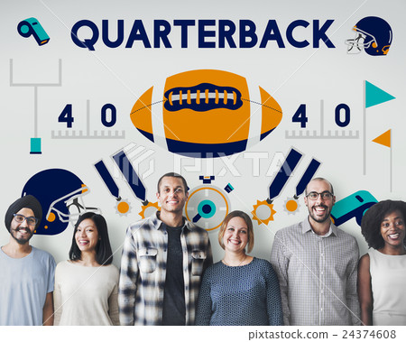 Play Quarterback Rugby American Football Concept 24374608