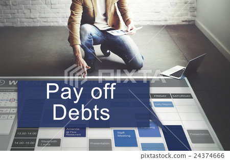 Pay Off Debts Loan Money Bankruptcy Bill Credit Concept 24374666