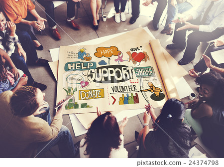Support Help Humanitarian Advice Collaboration Concept 24374798