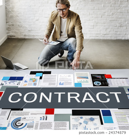 Contract Financial Partnership Business Agreement Concept 24374879