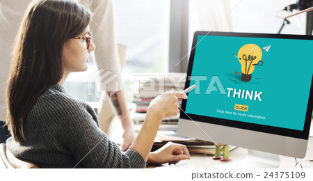 Think Word Light Bulb Graphics Concept Think Word Light Bulb Graphics Concept 24375109