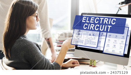 Electronic Circuit Electricity Voltage Concept Electronic Circuit Electricity Voltage Concept 24375129