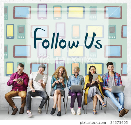 Follow Us Communication Connection Friends Concept Follow Us Communication Connection Friends Concept 24375405