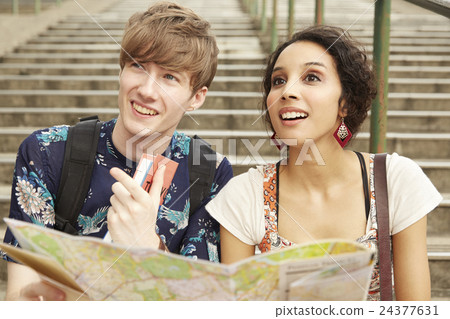 Foreign travelers sightseeing Tanoya 24377631