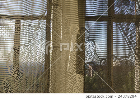 Sunset and window with curtains evening Sunset and window with curtains evening 24378294