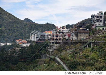 台灣九份（Kyupuhin）一座山的街道 24378505