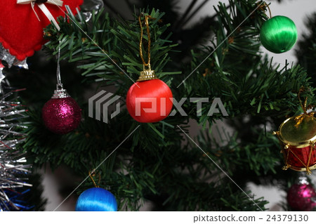 Decorated Christmas trees Decorated Christmas trees 24379130