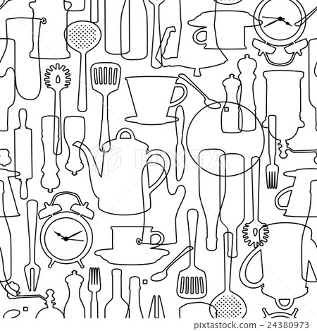 Illustration pattern of tableware, 24380973