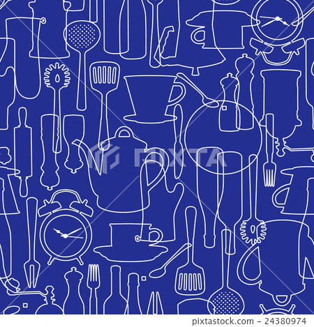 Illustration pattern of tableware, 24380974