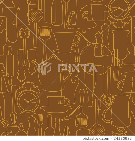 餐具的插圖圖案， 24380982