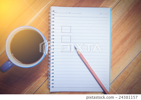 Notebook with blank checklist Notebook with blank checklist 24381157