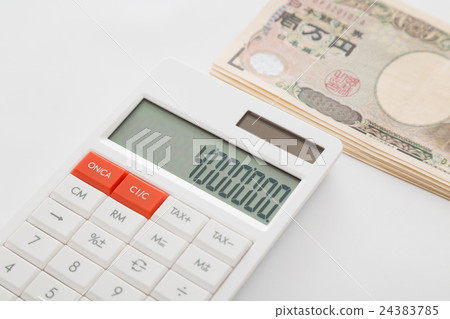 Calculator and 10,000 yen financial image 24383785