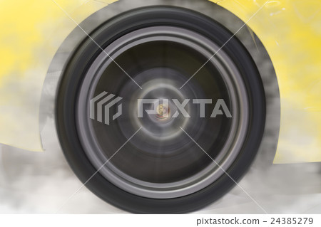 wheel of new yellow car 24385279